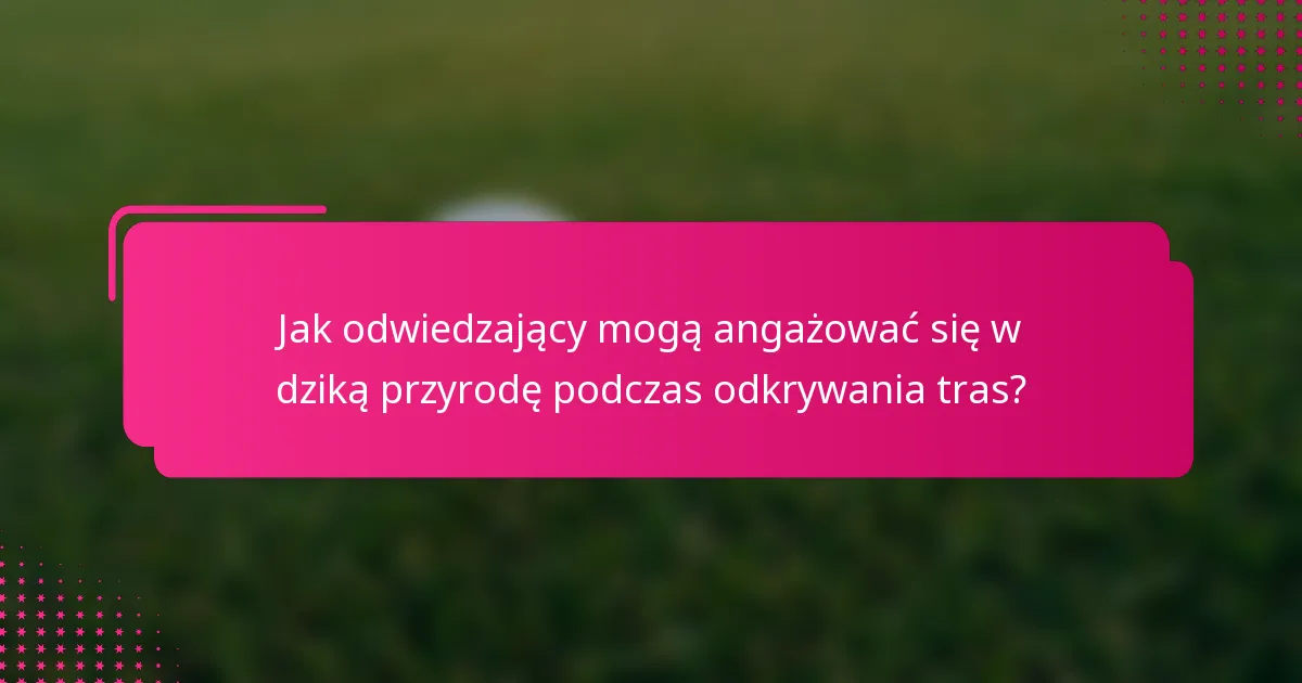 Jak odwiedzający mogą angażować się w dziką przyrodę podczas odkrywania tras?