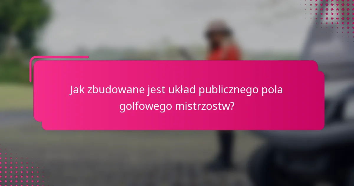 Jak zbudowane jest układ publicznego pola golfowego mistrzostw?