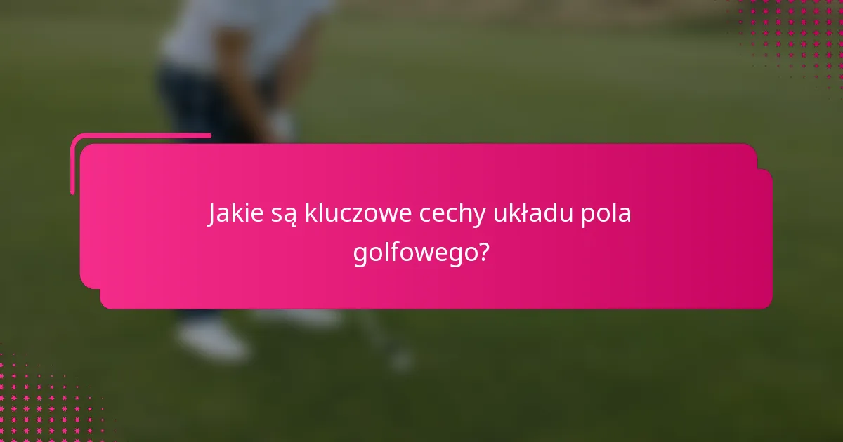 Jakie są kluczowe cechy układu pola golfowego?